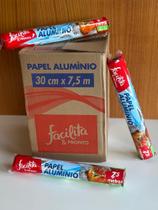 Cx 25 Un Papel Alumínio 30 X 7,5 Laminado Assados Churrascos