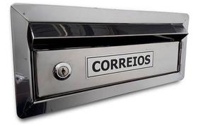 Cx Correio Inox Muro Abert Frontal 30cm Prof+03 Números 20cm Cx Correio Inox Muro Abert Frontal 30cm Prof+03 Números 20cm
