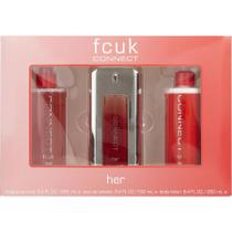 Cx De Presente Feminino Fcuk Connect French Connection Eau De Toilette Spray 100 Ml + Loção Corporal 250 Ml + Body Mist 250 Ml