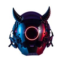Cyberpunk Capacete Luminoso Cos Máscara Anime Figura Vestível Cabeça De Robô Estátua Presente De