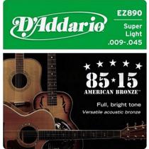 D'Addario - Encordoamento Bronze Wound 009 Para Violão EZ890 - D Addario D'Addario - Encordoamento Bronze Wound 009 Para Violão EZ890 - D Addario