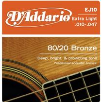 D'Addario - Encordoamento Bronze Wound 010 Para Violão EJ10 - D Addario