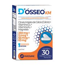 D'ósseo Km 30 comprimidos - Cálcio, Magnésio, D3 E K2 - Massime