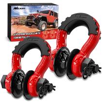 D Ring Shackle Nilight de 4,75 toneladas com polia de reboque, pacote com 2 unidades vermelhas