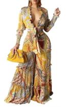 D1202-Vestido Conjunto Feminino Blusa Pantalona Lástex Estampado