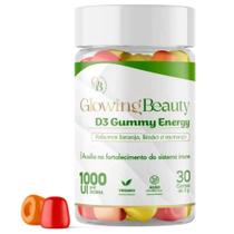 D3 Gummy Energy Sabores Laranja Limão e Morango 30 Gomas Glowing Beauty Suplementos