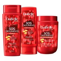 Dabelle SOS Crescimento Fortalecimento Shampoo e Condicionador Leave-in + Máscara Hidratação 800g