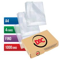 Dac 4 Furos Para Pastas Envelope Saco Plástico Fino A4 24x33cm 1000 Unidades