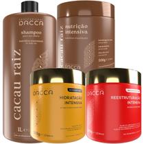 Dacca Cronograma Capilar Kit Máscara de Hidratação Shampoo 1 Litro De Salão de Beleza Profissional