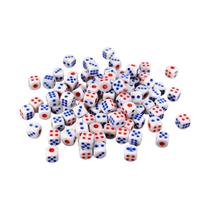 Dado Branco Profissional 6 Lados 14mm Pacote C/100 Peças