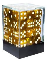 Dado Central D6 12mm 36 Dados- Amarelo Mármore