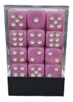 Dado Central Opaco Rosa E Branco- 36 Dados D6 12mm