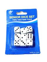 Dados brancos para jogos 1,6 cm cartela com 09 unidades Dados brancos para jogos 1,6 cm cartela com 09 unidades