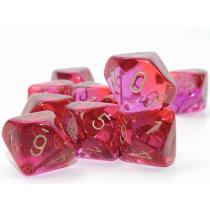 Dados Chessex Gemini D10 Translúcidos Vermelho-Violeta (10 Unidades) - 16mm