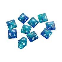 Dados D10 Com Efeito Brilhante Cores Mistas Fonte Retrô Para Acessórios De Jogos De Tabuleiro DND