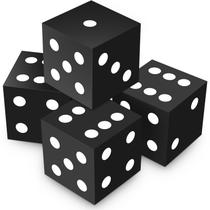 Dados de espuma Shappy, 4 peças, 9 cm, Jumbo Soft Black Dots