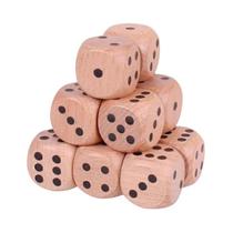 Dados De Madeira De 16mm Com 6 Lados, 12PCS D6, Cubo Com Cantos Arredondados Para Jogos De