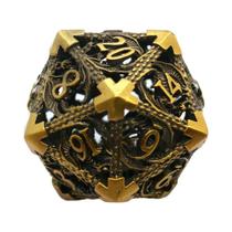 Dados de metal oco grande D20, dados de jogo de tabuleiro, acessórios para jogadores