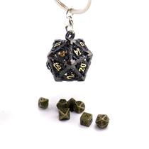 Dados De Metal Rpg Com Chaveiro D20 Dados De Metal Rpg Com Chaveiro D20