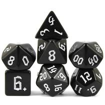 Dados de RPG - Conjunto 7 Dados Opacos - Preto com Branco - Dragonborn Dados de RPG - Conjunto 7 Dados Opacos - Preto com Branco - Dragonborn