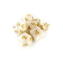 Dados RPG: Perolado Branco e Dourado Central Dice