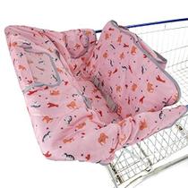 Dadouman Tampa do carrinho de compras para o bebê e a criança, capa da cadeira alta do bebê, impressão de animais bonitos dos desenhos animados (desenho animado rosa)