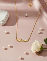 Daiana colar de nome personalizado folh a ouro 18k Daiana colar de nome personalizado folh a ouro 18k