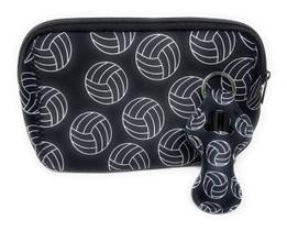 Daisy Lane Zippered saco cosmético para mulheres grande maquiagem bolsa adolescente bonito organizador de armazenamento (voleibol preto)