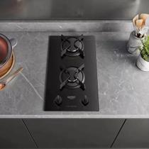 Dako Fogão Cooktop Supreme 2 Bocas à Gás com Mesa de Vidro Temperado Preto Bivolt Acendimento Superautomático Mega Chama 2,85 kW