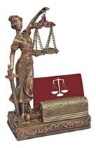 Dama Da Justiça Direito Deusa Estátua Thêmis Têmis Estatueta Resina com Porta cartão cartões