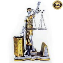 Dama Da Justiça Direito Têmis Resina - Porta Caneta - 24,5cm