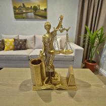 Dama da Justiça estatueta decorativa Deusa Temis Direito Advogado Themis Porta Caneta Lápis