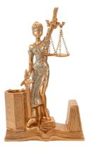 Dama Da Justiça Porta Caneta 25cm - Enfeite Resina Juiz