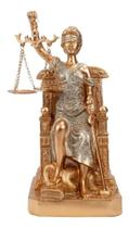 Dama Da Justiça Rosê Sentada 25.5cm - Enfeite Resina Juiz - Taimes