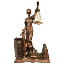 Dama Da Justiça Thêmis Deusa Estátua Direito resina porta Caneta e cartão - Finegood