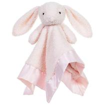 Damasco Cordeiro Animais de Pelúcia Rosa Coelho Coelho Segurança Cobertor Infantil Berçário Personagem Cobertor Luxo Aconchego Pelúcia Bebê Lovey (Coelho Rosa, 13 polegadas)