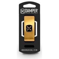 Damper em couro e tag em metal dourado metalico dmmd02