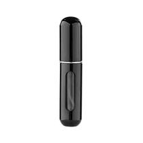 Dan Adora Portable Mini Perfume Atomizer Refillable Bottle Spray Frasco à prova de vazamento de alumínio de tamanho de viagem com capacidade de 5 ML para líquidos de perfume, névoa corporal ou após o barbear - Preto