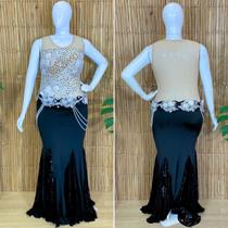 Dança do Ventre Traje Bordado Completo com Body - Pronta Entrega - TC-BODY86