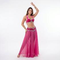 Dança do Ventre Traje em Veludo Bordado Moedas Completo - Pronta Entrega - TB-PE-24