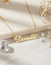 Daniella colar de nome folheado a ouro 18k