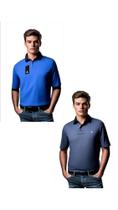Danrigo Camiseta Polo 100% Algodão Azul Royal e Azul Marinho Danrigo Camiseta Polo 100% Algodão Azul Royal e Azul Marinho