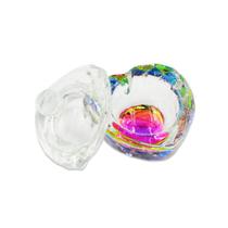 Dappen dish de vidro com tampa coração ab