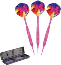 Dardos Soft Tip Elkadart Neon com estojo de armazenamento/viagem 18 g rosa Dardos Soft Tip Elkadart Neon com estojo de armazenamento/viagem 18 g rosa