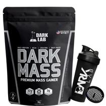 Dark Mass Morango 3kg + Coqueteleira com Rede 700ml Dark Lab