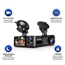 Dash Cam 1080P Frontal Interna e Traseira para Máxima Segurança