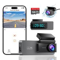 Dash Cam ARIFAYZ Q4 2K+1080P frontal e traseira com cartão SD de 64 GB