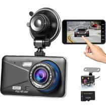 Dash Cam Avokadol 1080P 4" - Tela IPS Touchscreen Frontal e Traseira