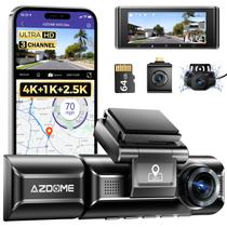 Dash Cam AZDOME M550 Max 4K+1080P+2.5K de 3 canais com GPS de 64 GB