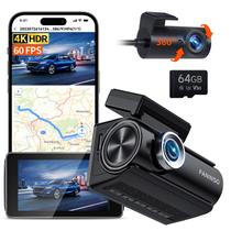 Dash Cam Faninso 4K - Frontal e Traseira 60FPS para Carros e Caminhões